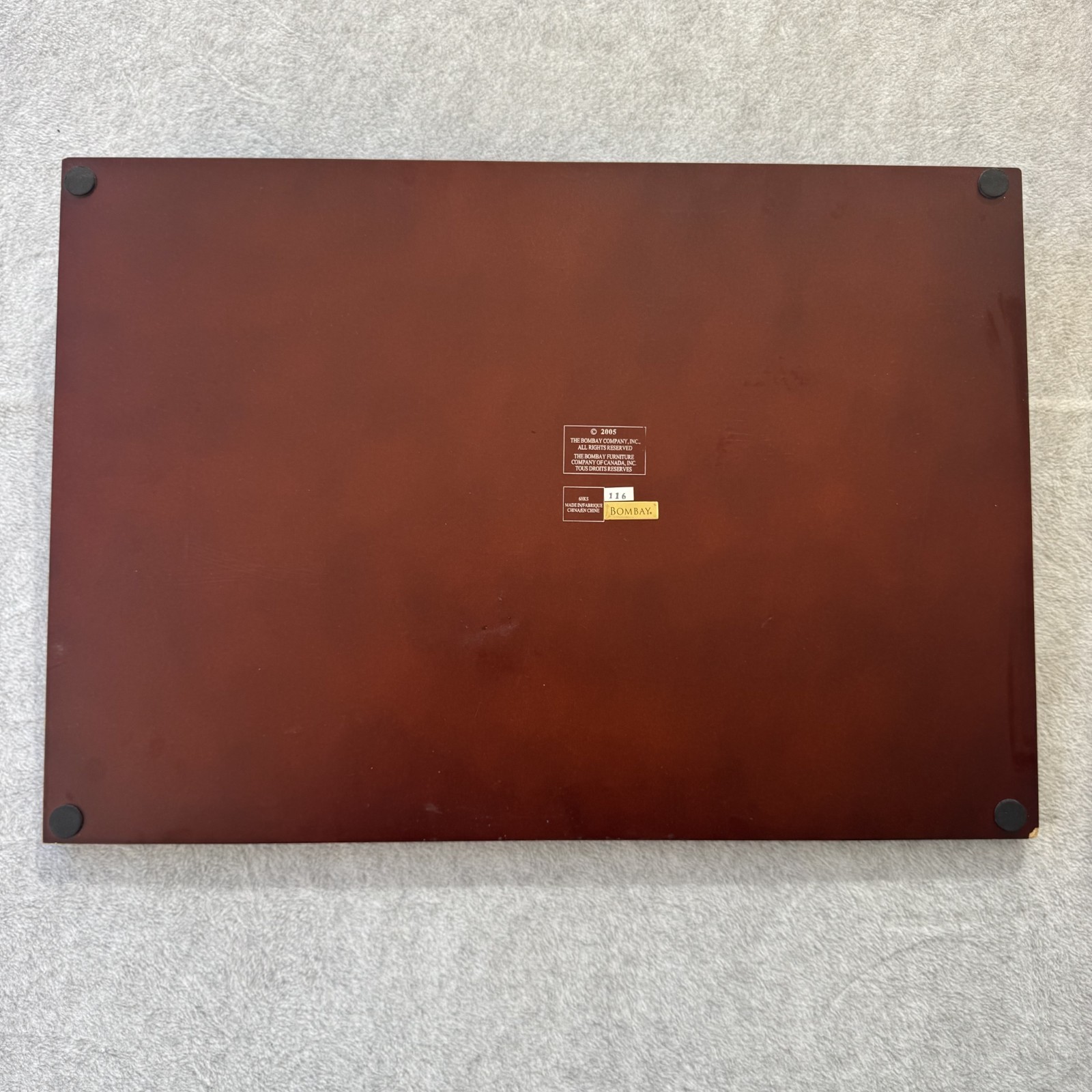 BOMBAY COMPANY Executive Desk Blotter Wood Leather With 4 Time Zone Clocks Rare