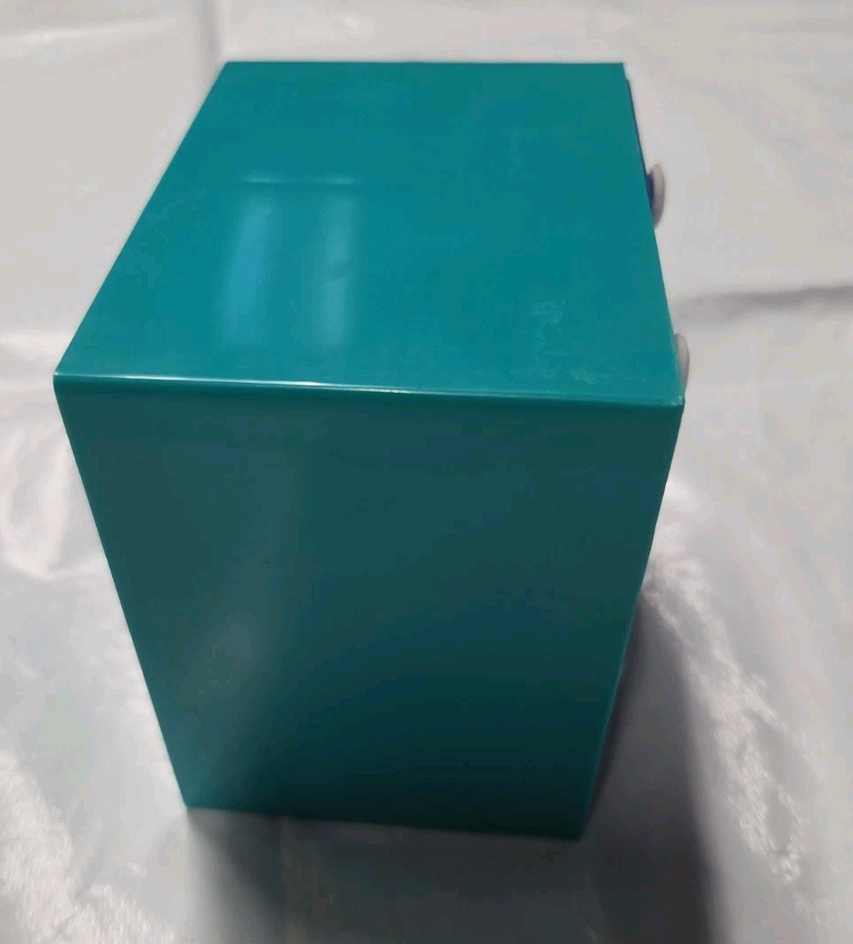 Vintage Blue Plastic Desk Organizer with Drawers