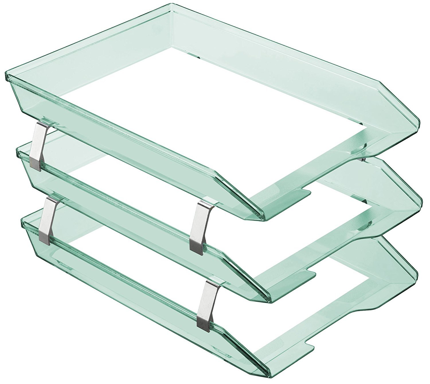 Acrimet Facility 3 Tiers Triple Letter Tray Frontal (Clear Green Color)