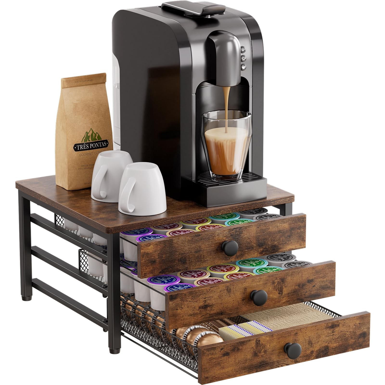 Coffee Pod Holder for 13.39 inches x 12.2 x 9.06 inches, Brown