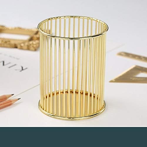 Gold Metal Pen Holder for Desk, Makeup Brushes Cup, Pencil Holders, Office&Home
