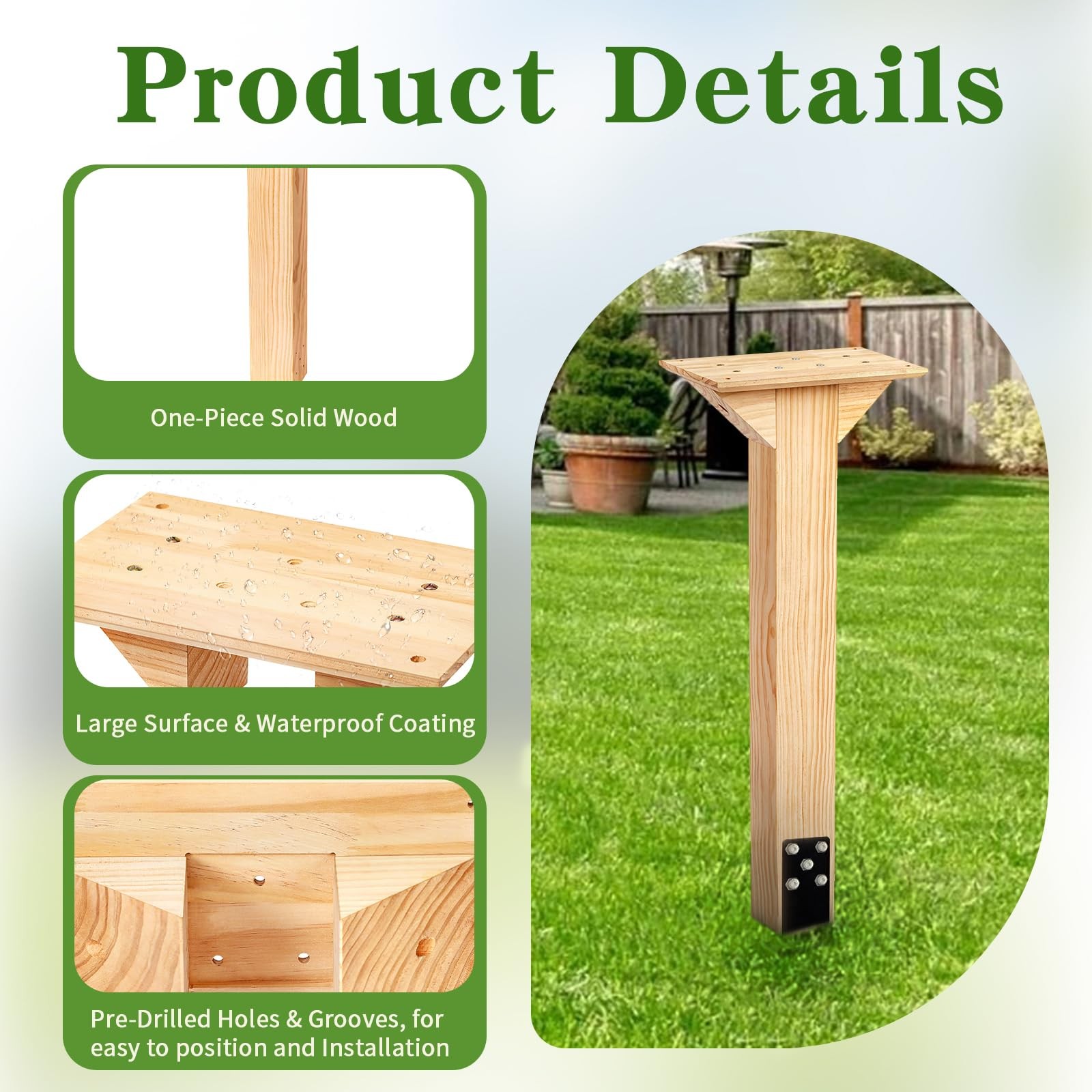 Little Library Mount Kit – Waterproof 4x4x31.5″ Wood Post, Post Bracket, No-D…
