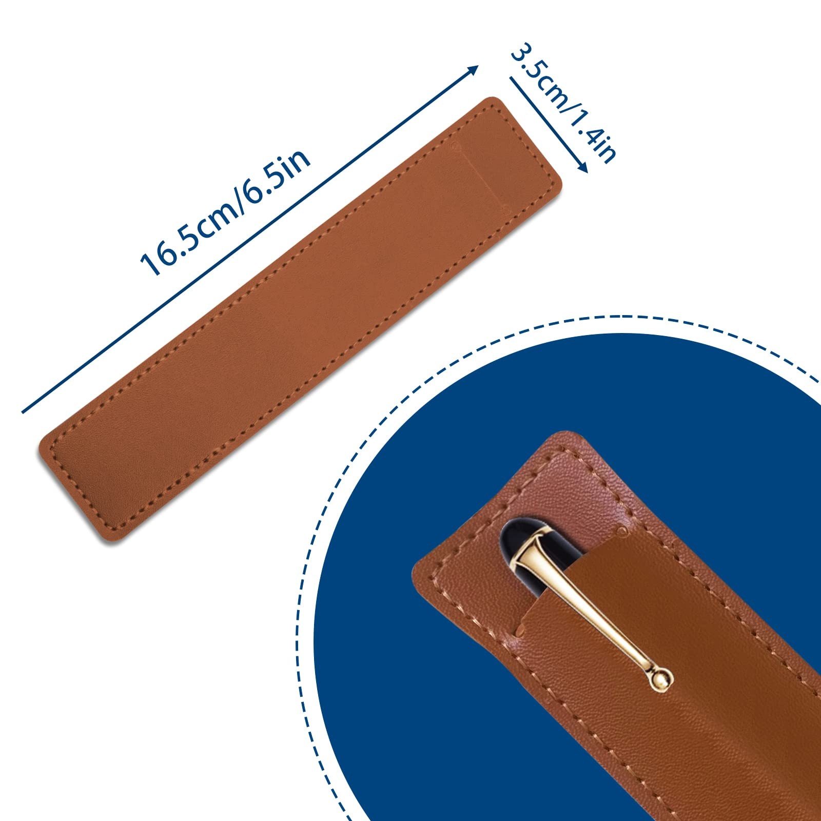 Leather Fountain Pen Case Sleeve Holder 5 Pack