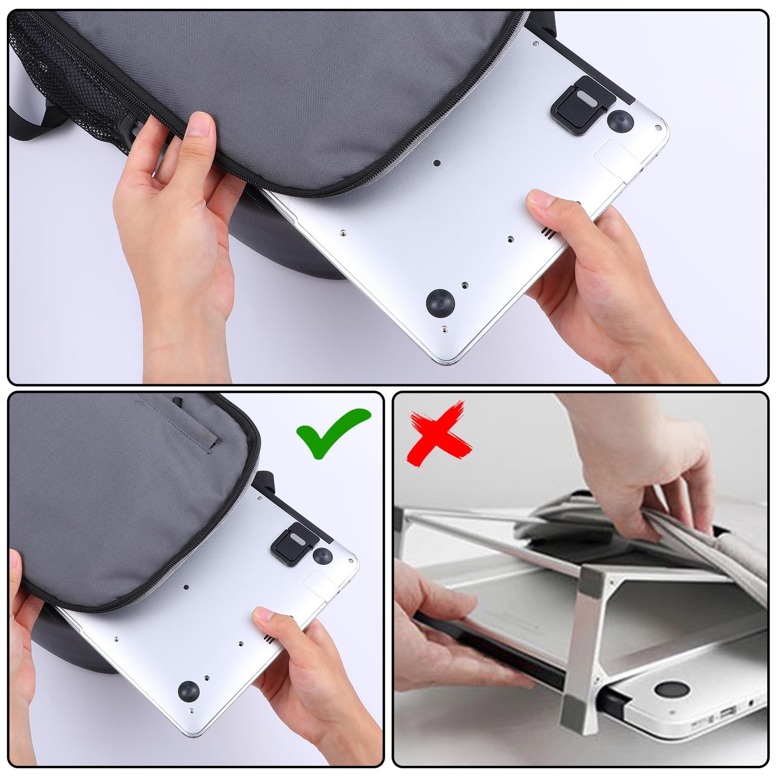 MBAIYO 4PCS Portable Keyboard Riser Self Adhesive Laptop Stand Black