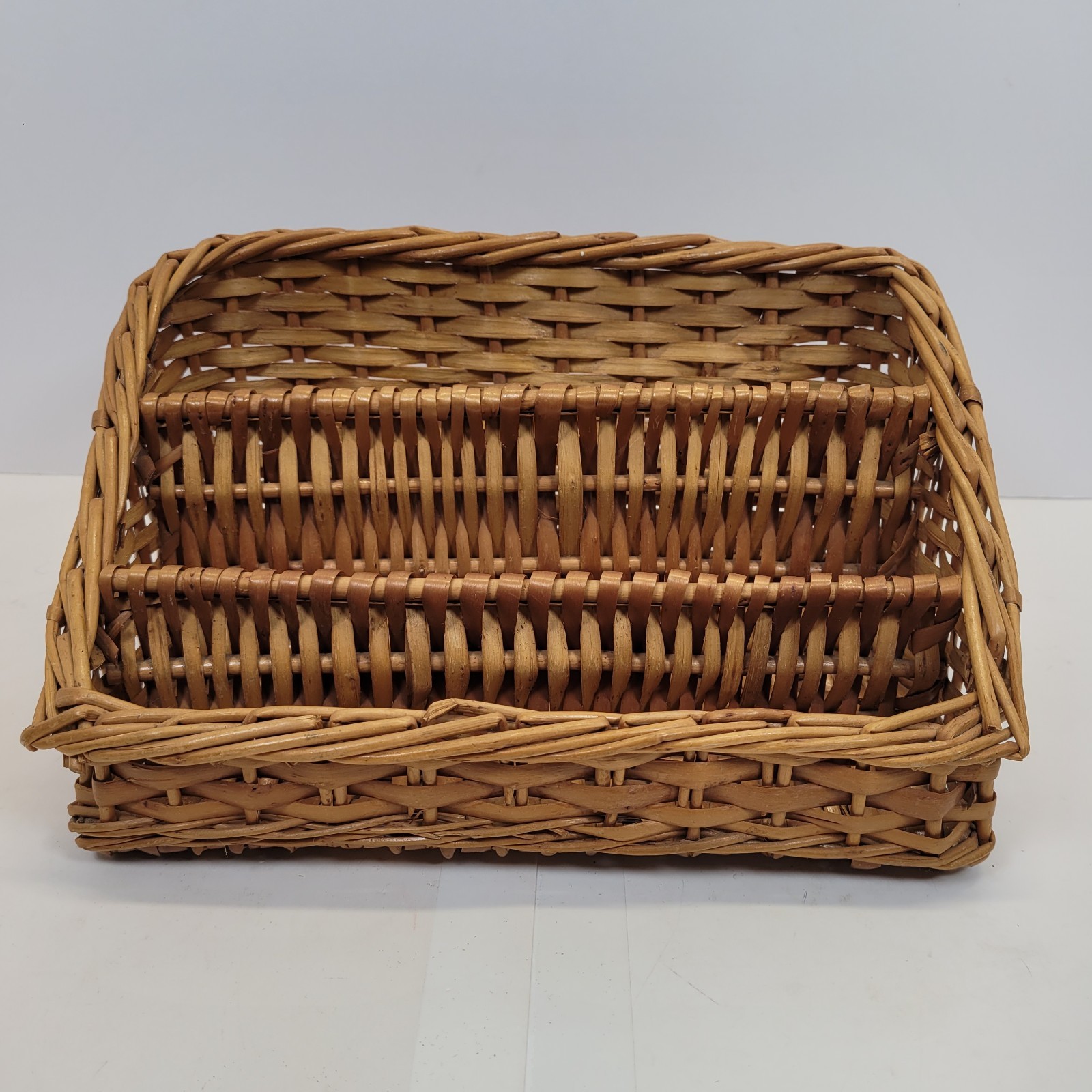 VTG 3 Compartment Wicker Desk Organizer 1829S25