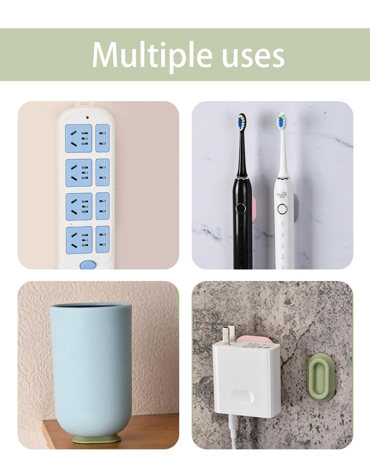 4-Pack Magnetic Remote Control Holder – Silicone Wall Mount Organizer with Se…