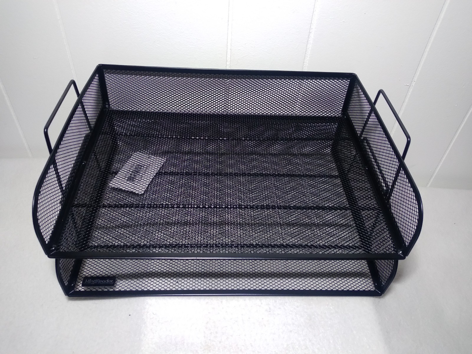 2 Tier Mind Reader Stackable Paper Tray, Desktop Organizer, Metal, Black