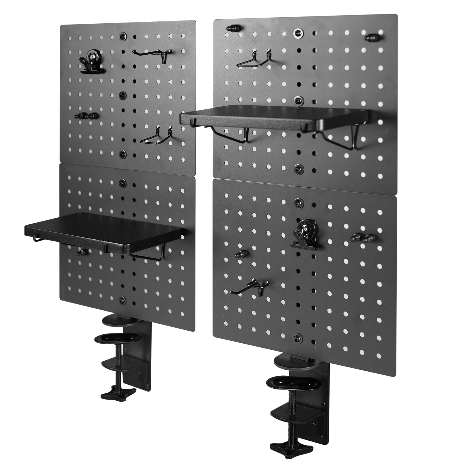 VIVO Steel Clamp-on 20″ x 24″ Desktop Pegboard (x2), Magnetic Privacy Panel