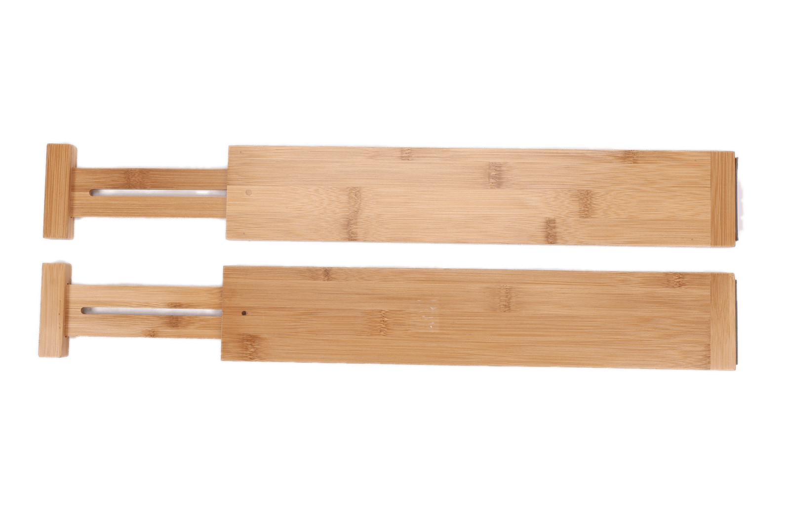 2PC Bamboo Kitchen Organizer Expandable Drawer Dividers, 17.5-22.8×0.59×3.1in