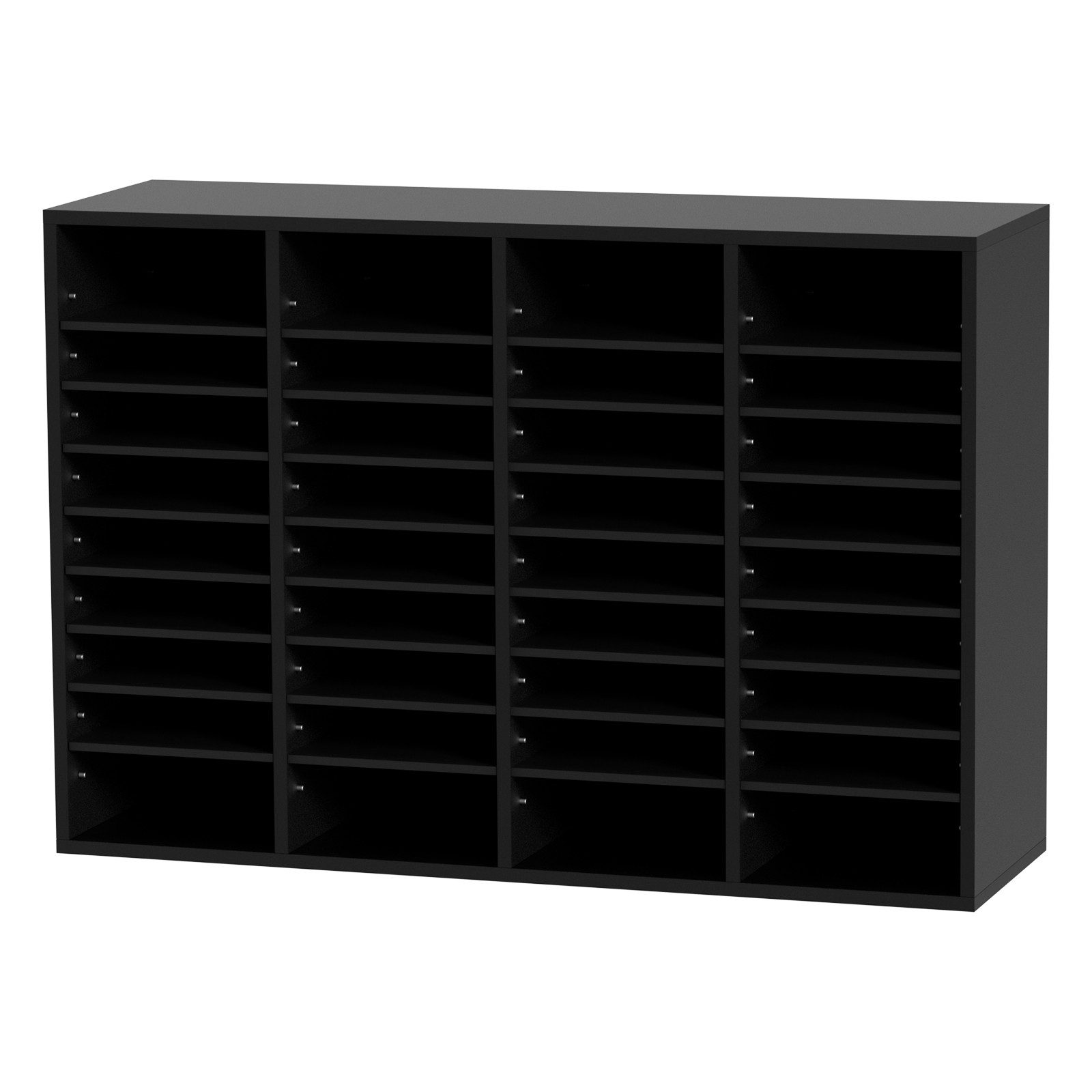 Uimoso Wood Literature Organizer Adjustable File Sorter 36 Compartments Black