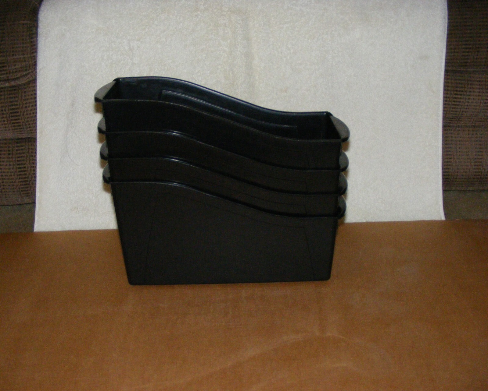 Storex Black Book Bin Lot (4) – 12-1/4L x 5-1/4W x 7H