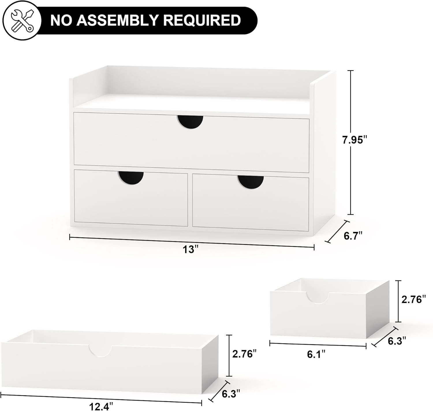 Bamboo Desk Organizer with Drawers – Stylish Storage for Home & Office
