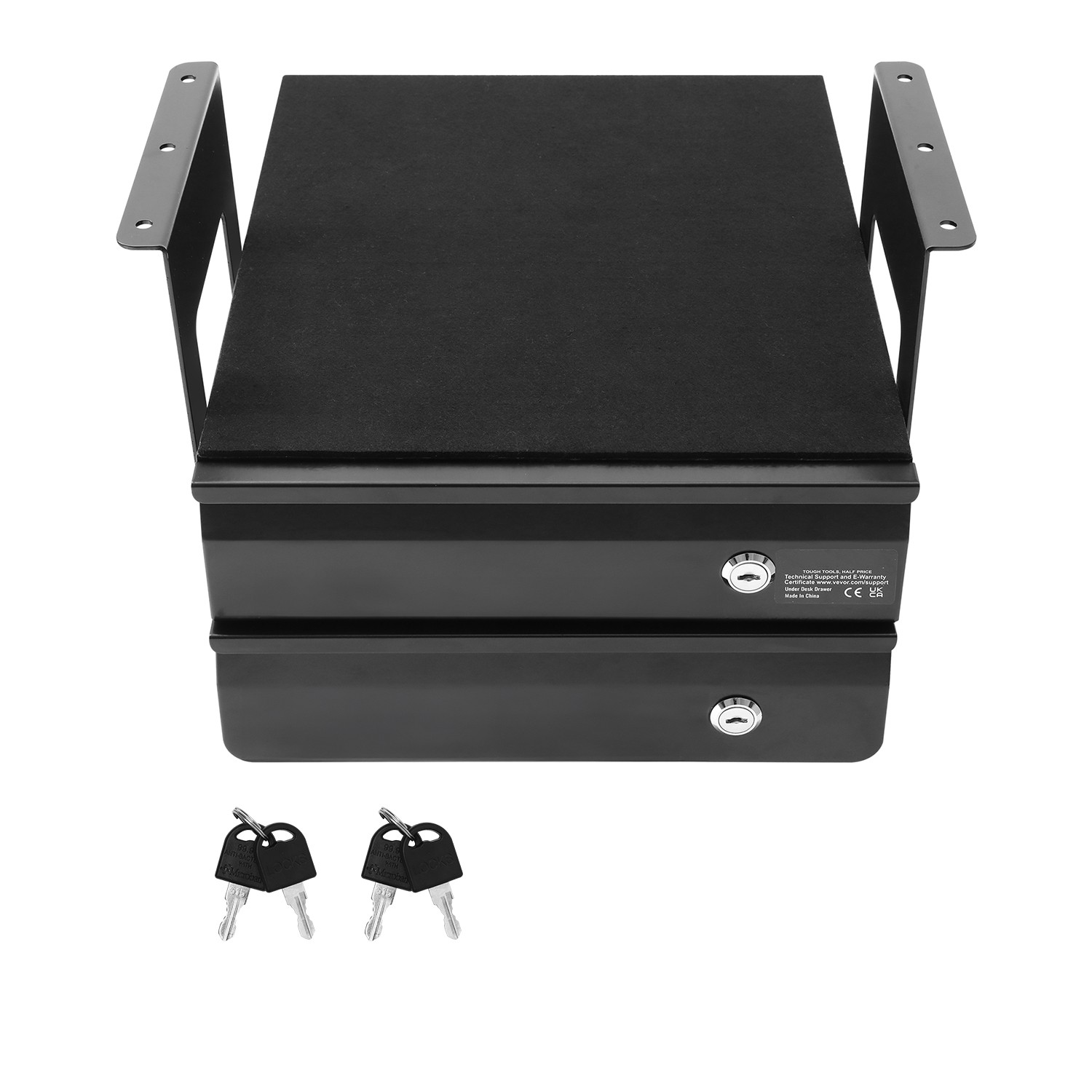 Uimoso 13″ Under Desk Drawer Organizer with 2 Lockable Slide-Out Drawers