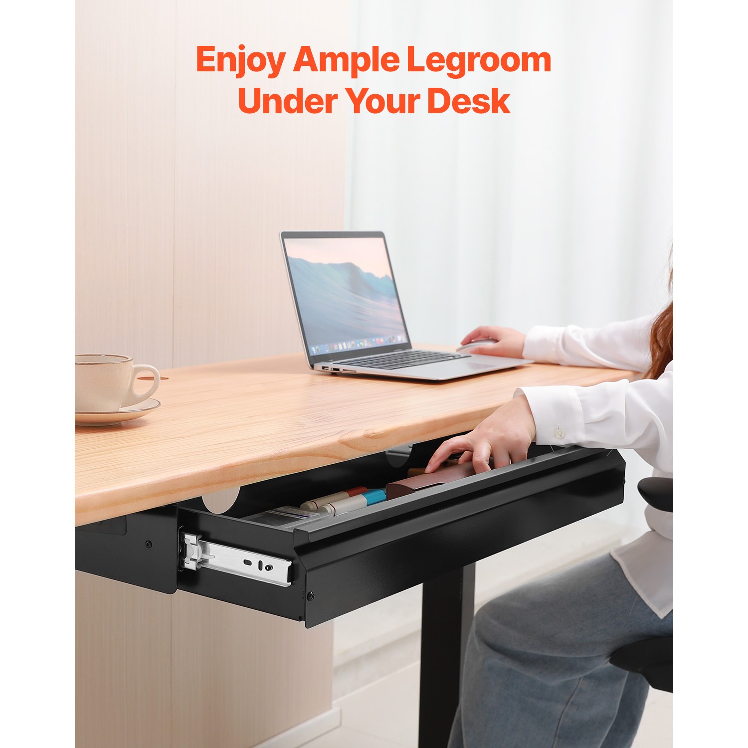 Uimoso 26-inch Slide-Out Under Desk Drawer for Home and Office Organization