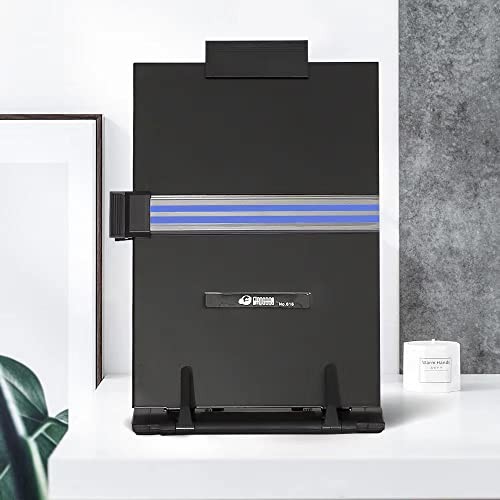 Desktop Document Holder Stand With 7 Adjustable Positions, Black Metal