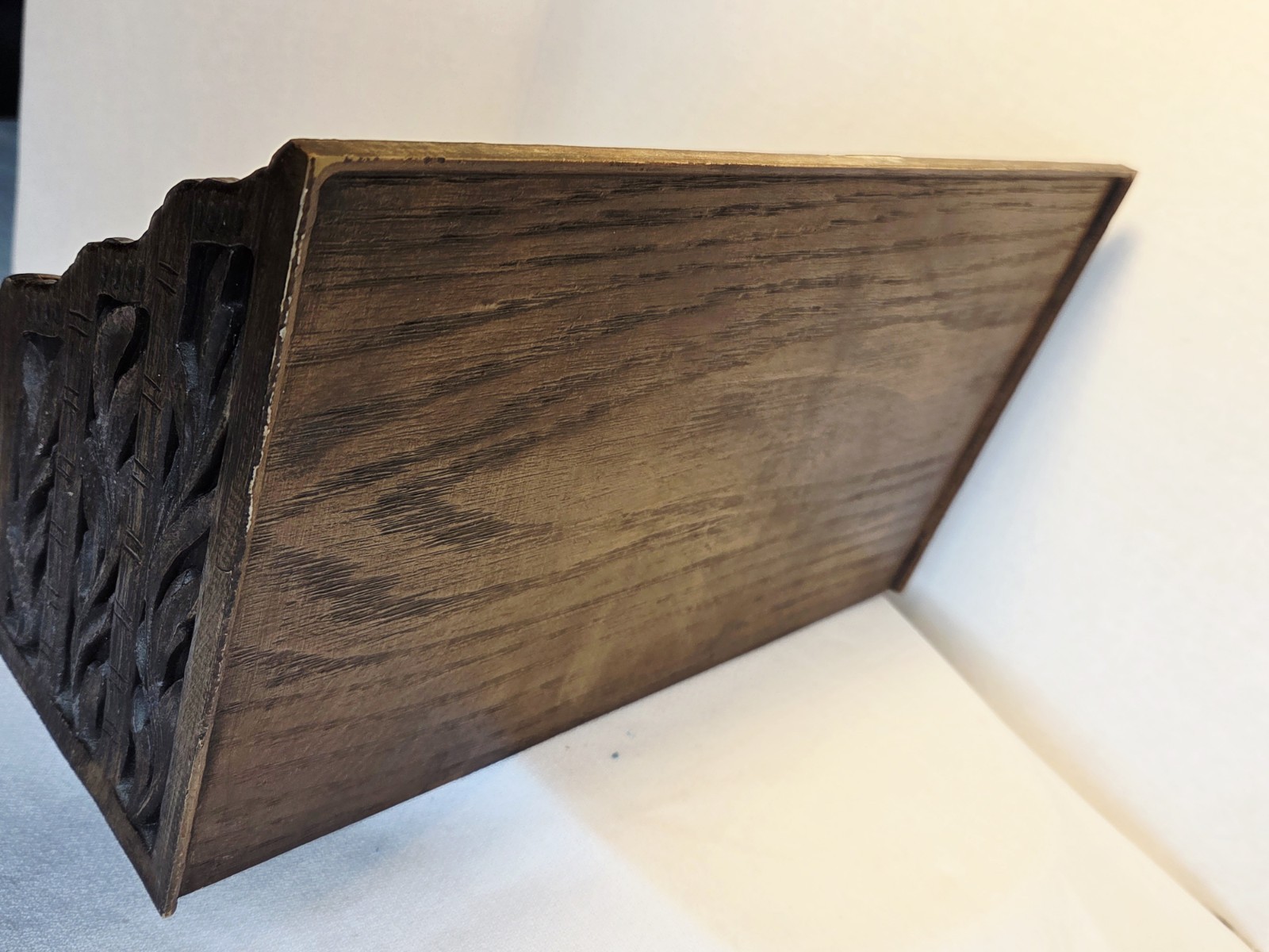 Lerner Desk Top Letter Mail File Holder Organizer Faux Wood ornate USA Vintage