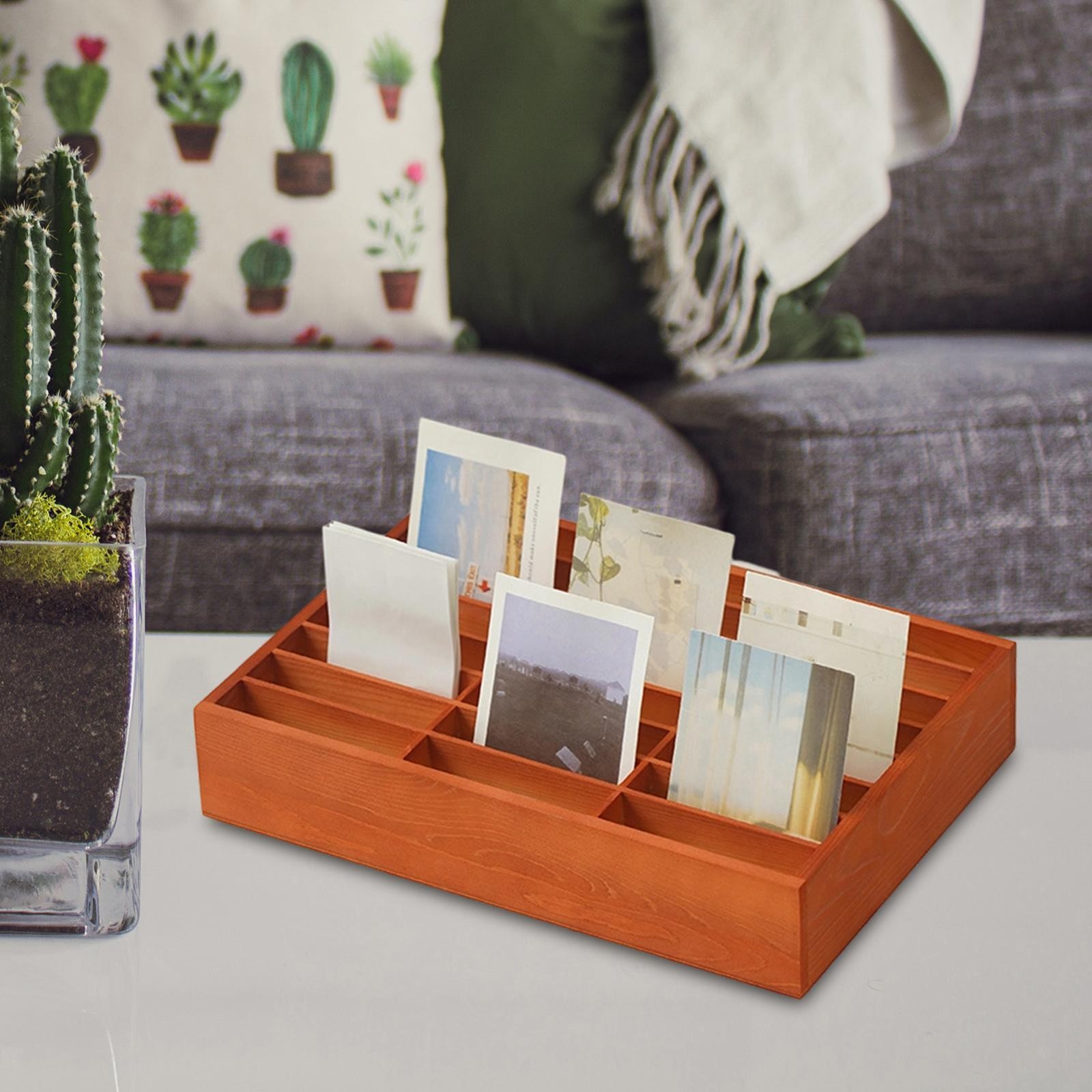 Wooden Phones Storage Box 18 Grid Rack Creative Organizing Finishing Grid