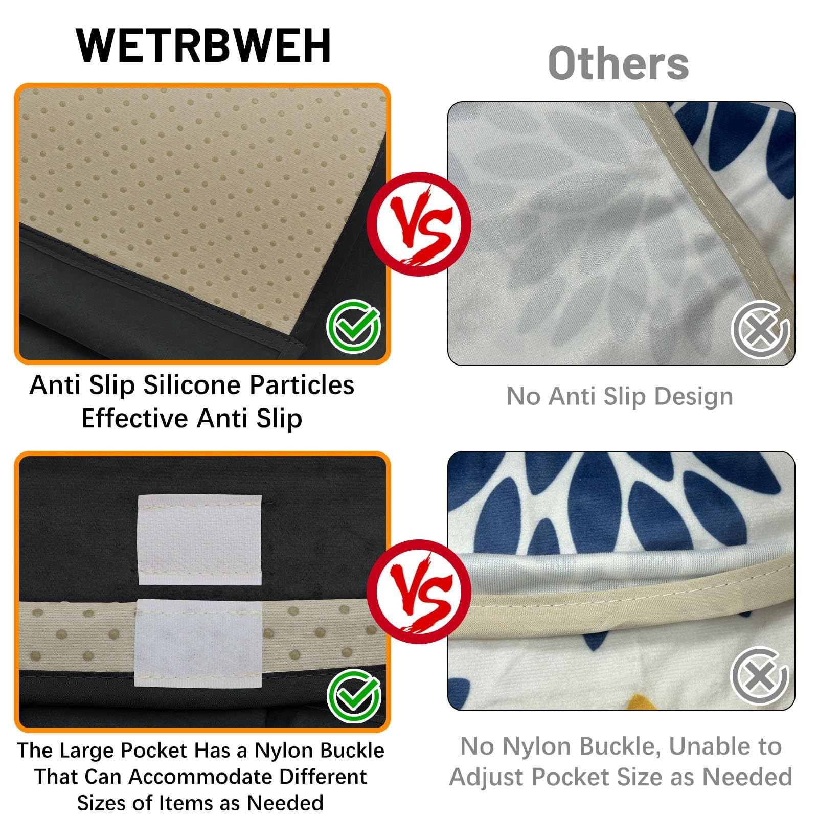 WETRBWEH TV Remote Control Holder Couch Caddy, Non-slip 35″x12.4″, Black