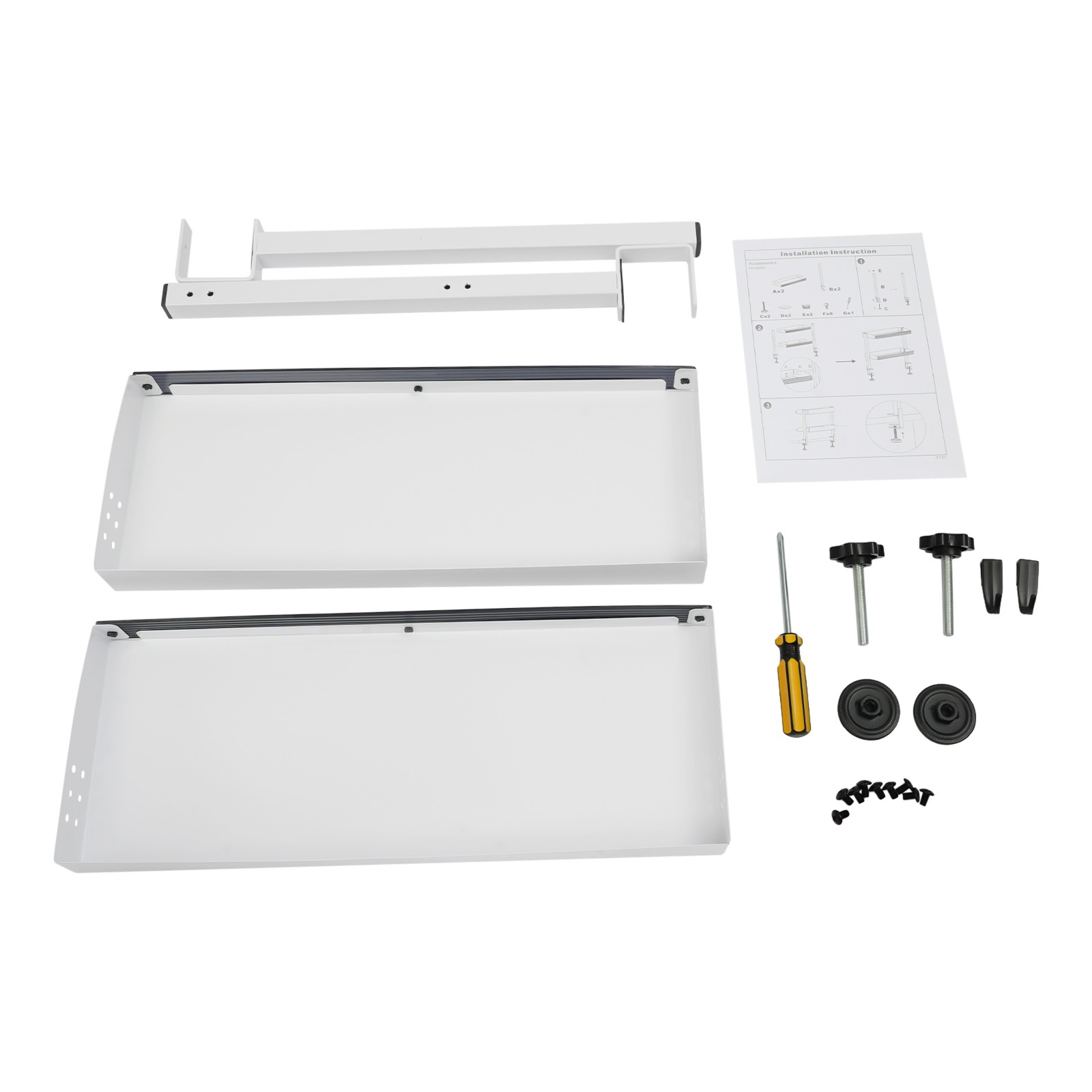 Desk Organizer Shelf, Clamp-on Desk Storage Shelves Desktop or Under-Desk