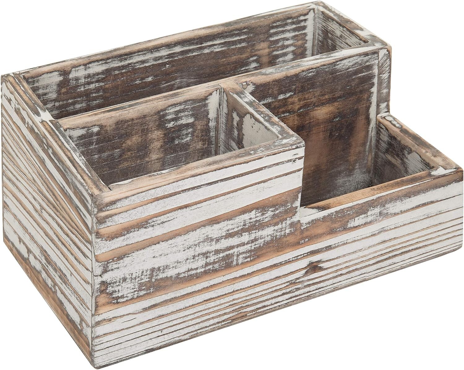 Wood Desktop Office Stationery Organizer Tray, Remote Control and Media Storage