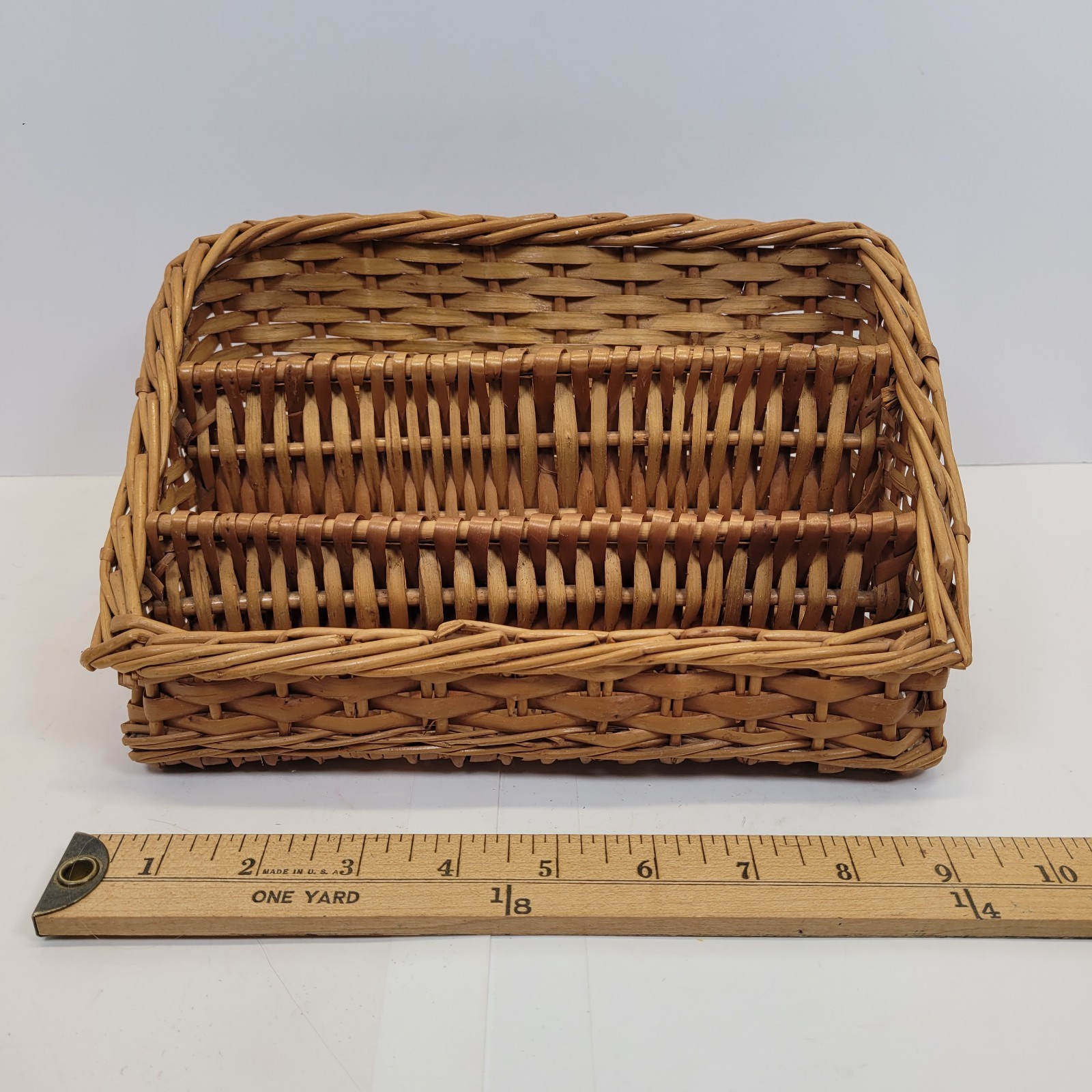 VTG 3 Compartment Wicker Desk Organizer 1829S25
