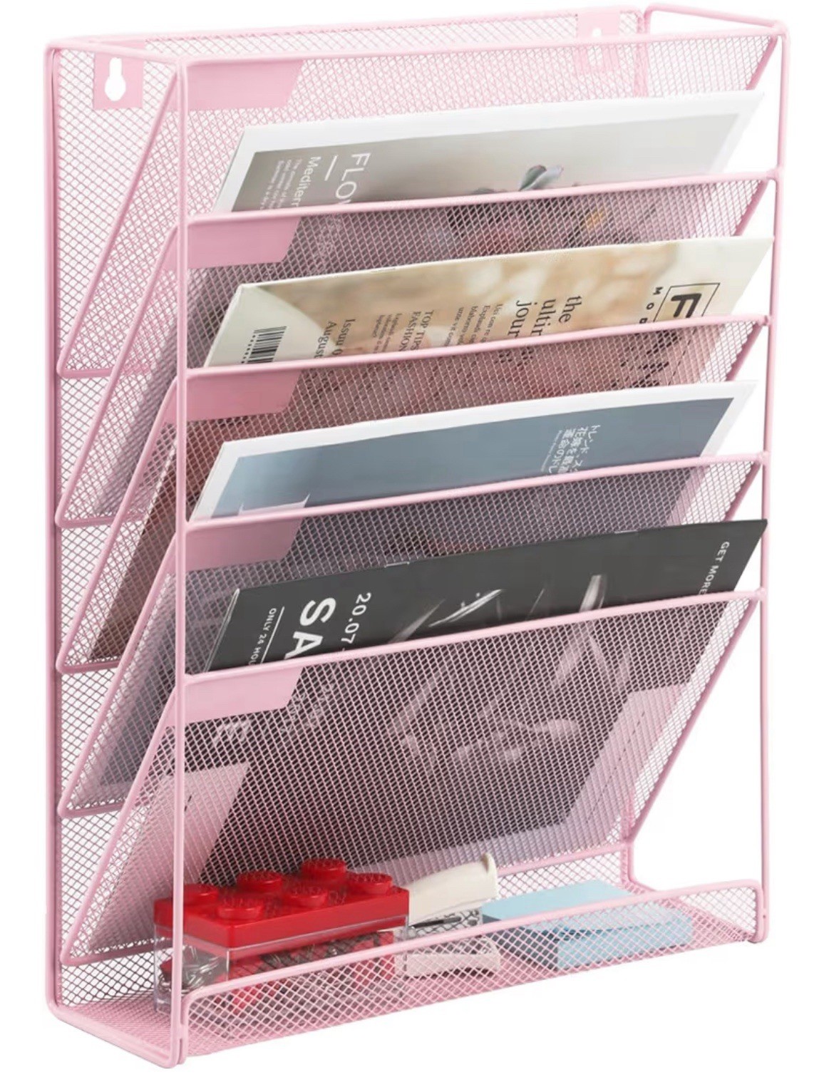 EASEPRES Desk File Organizer Mesh 6-Tier, Hanging Wall Mount