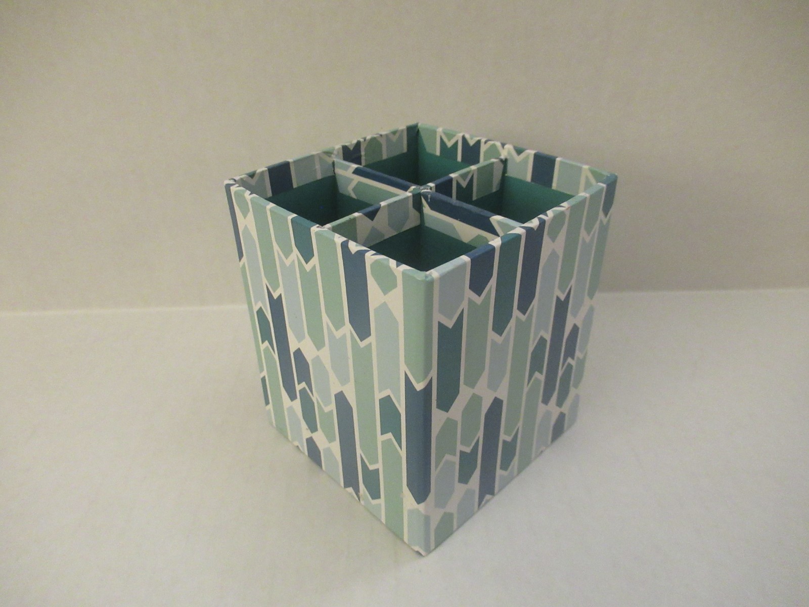 Aqua Blue & Teal Pencil Cup (Geometric Design) (2013, Target)