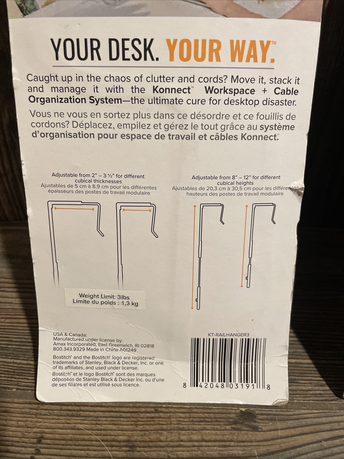 Bostitch Konnect Rail Hanger Lot of 2 Packs – Cubicle Hangers