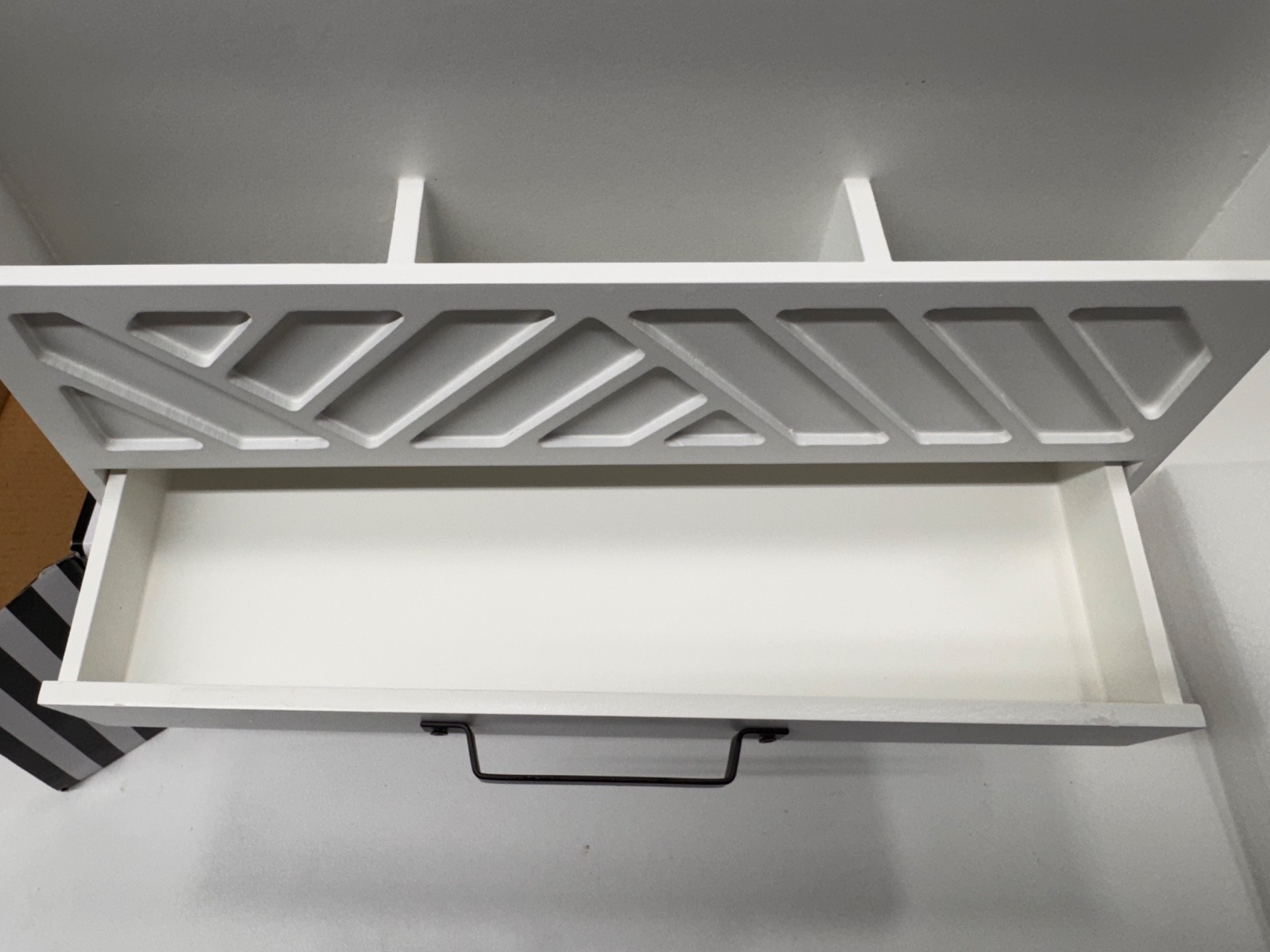 Blu Monaco White Mail Organizer with Drawer CY800 NIB New