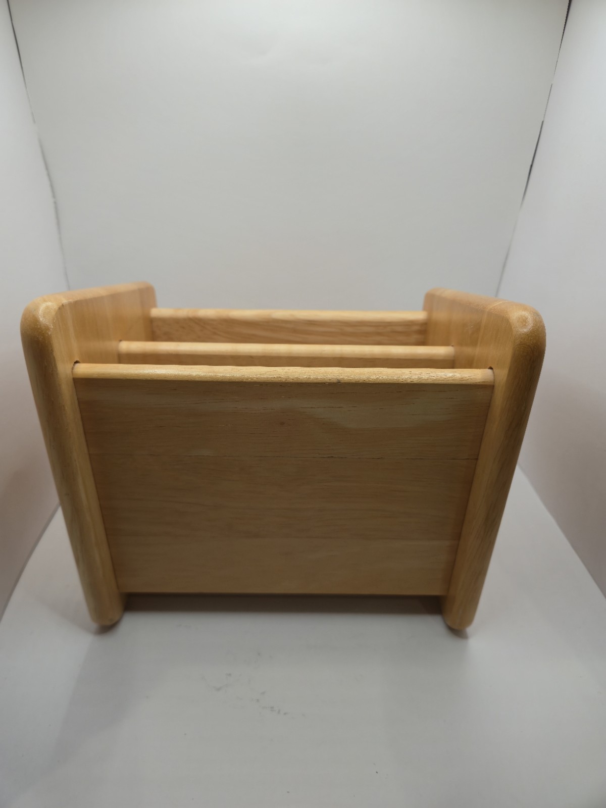 Vintage Wooden Desktop Letter/Mail Organizer Holder 7×6.5 In Marked Thailand