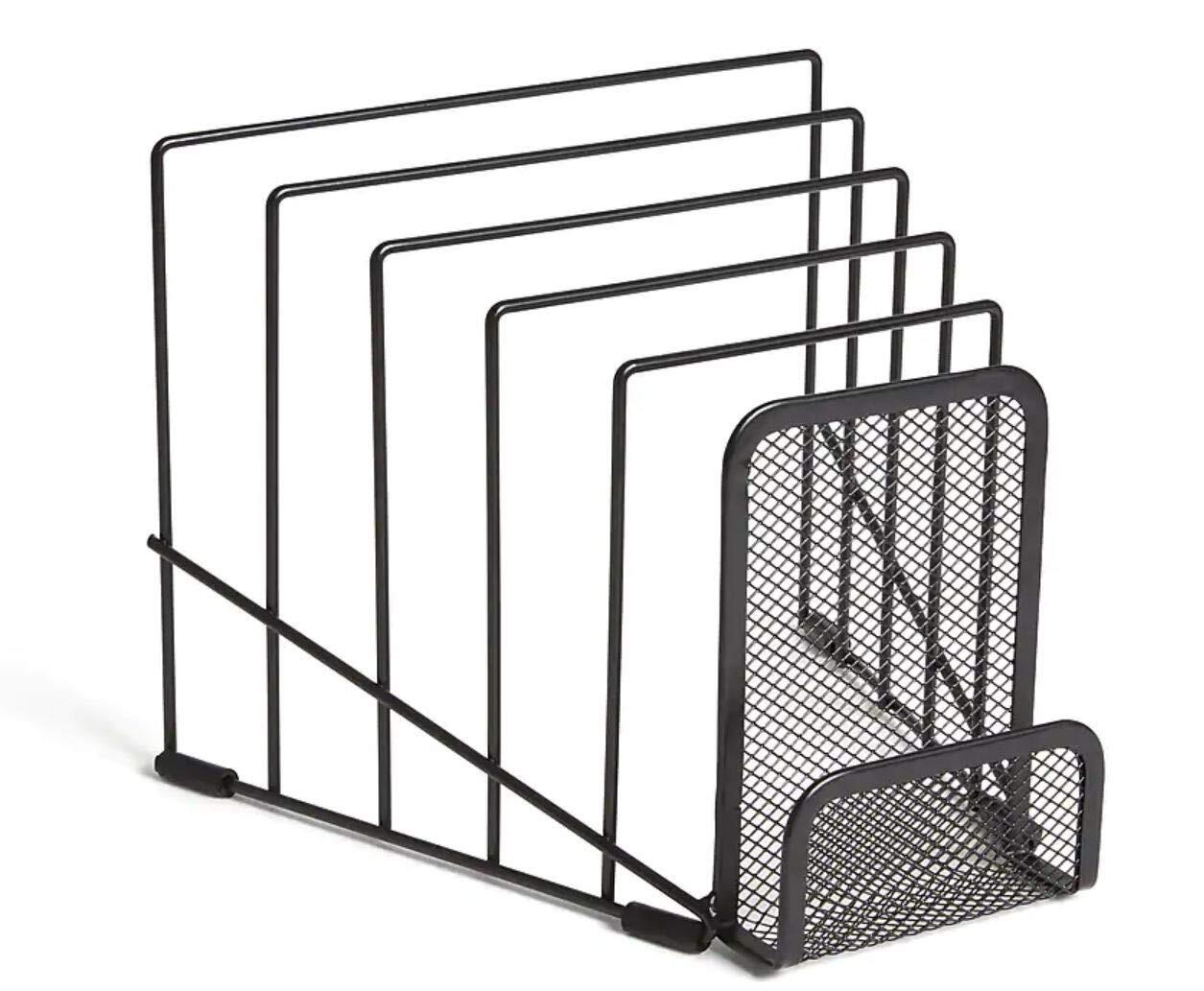 METAL INCLINE DESKTOP FILE SORTER WIRE FILE ORGANIZER MULTI STEP FILE ORGANIZER