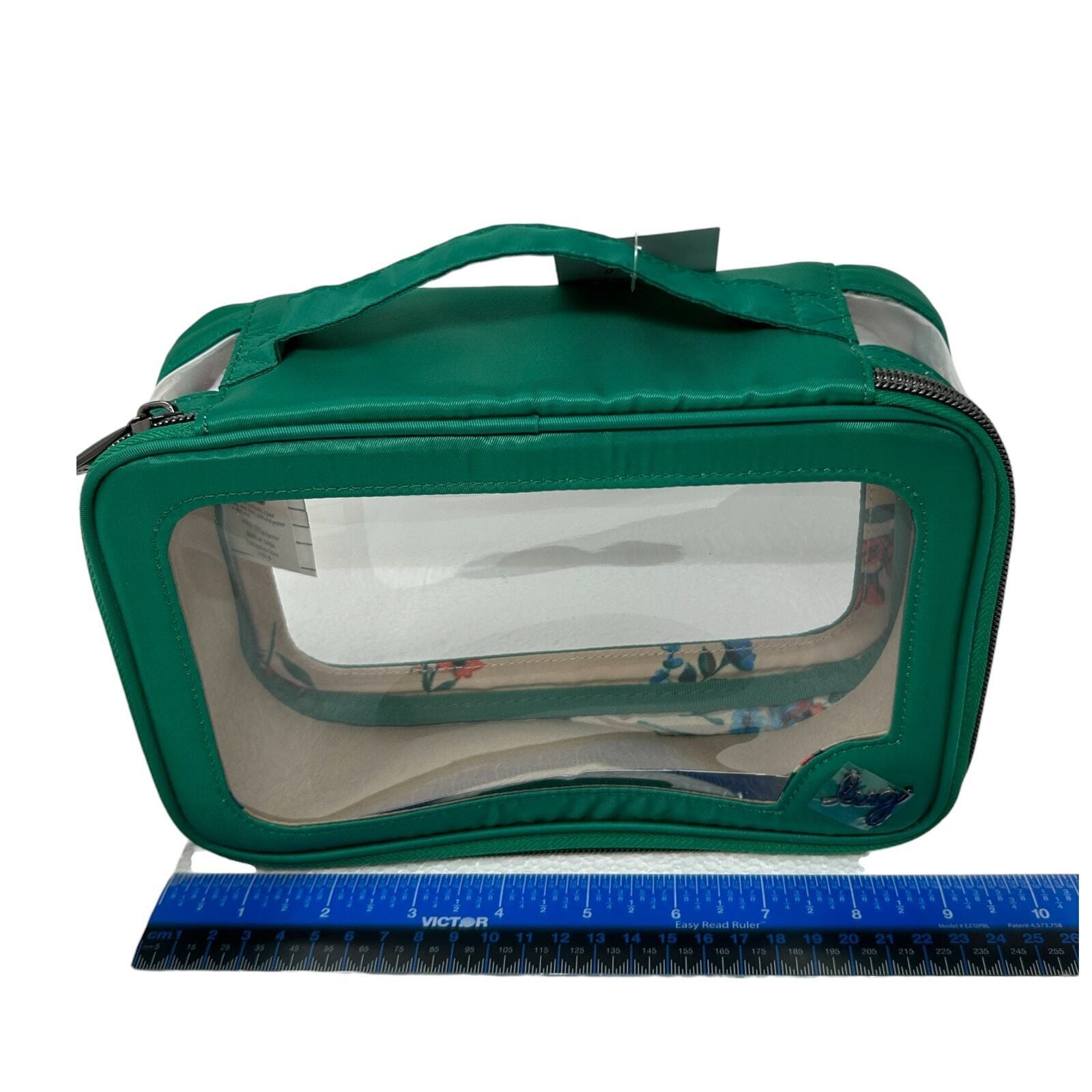 Lug Clear View Zip Storage Pouch Kelly Green Organizer Pencil Craft Desk Travel