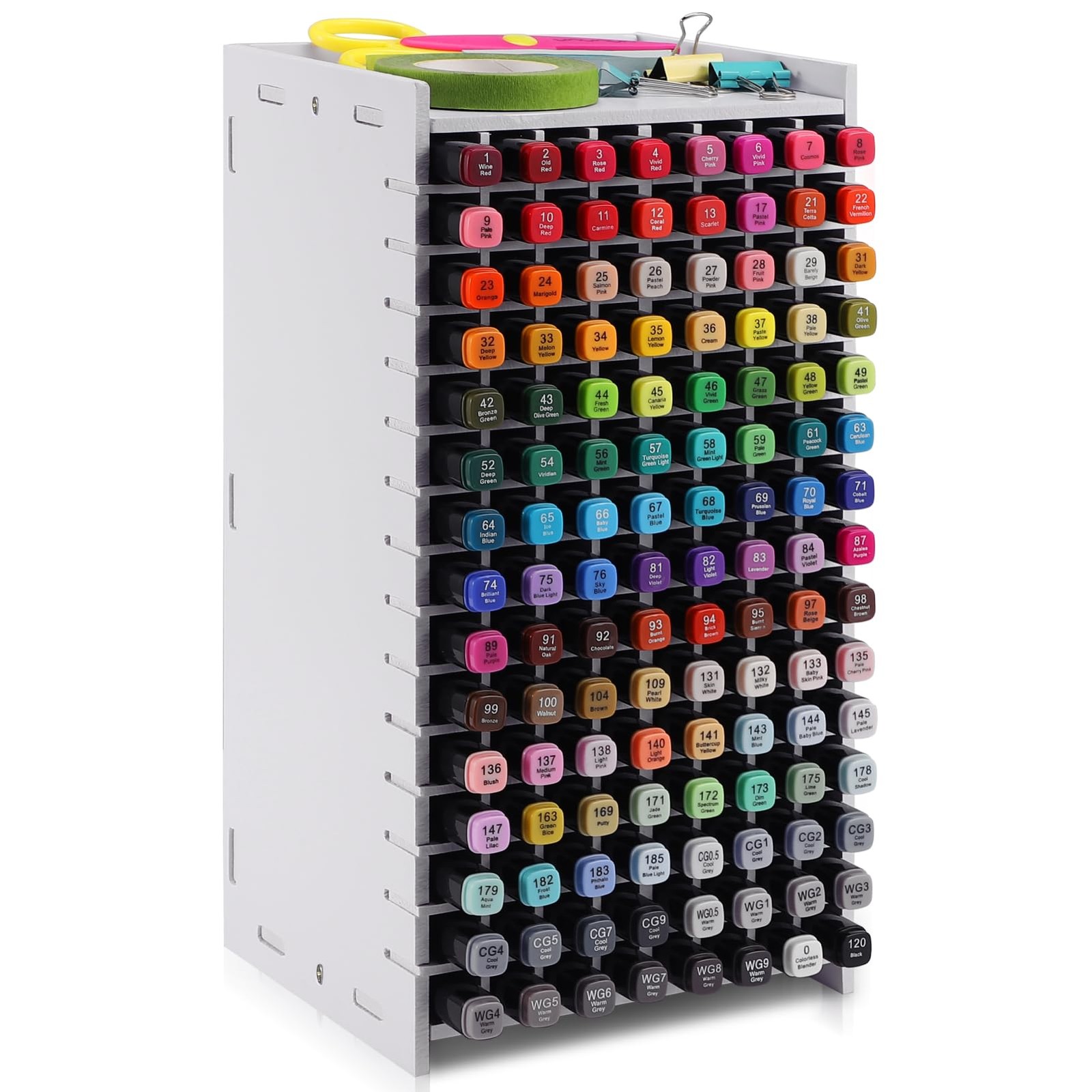 Marker Organizer, 120 Slots Marker Holder Organizer, Marker Storage with Divider
