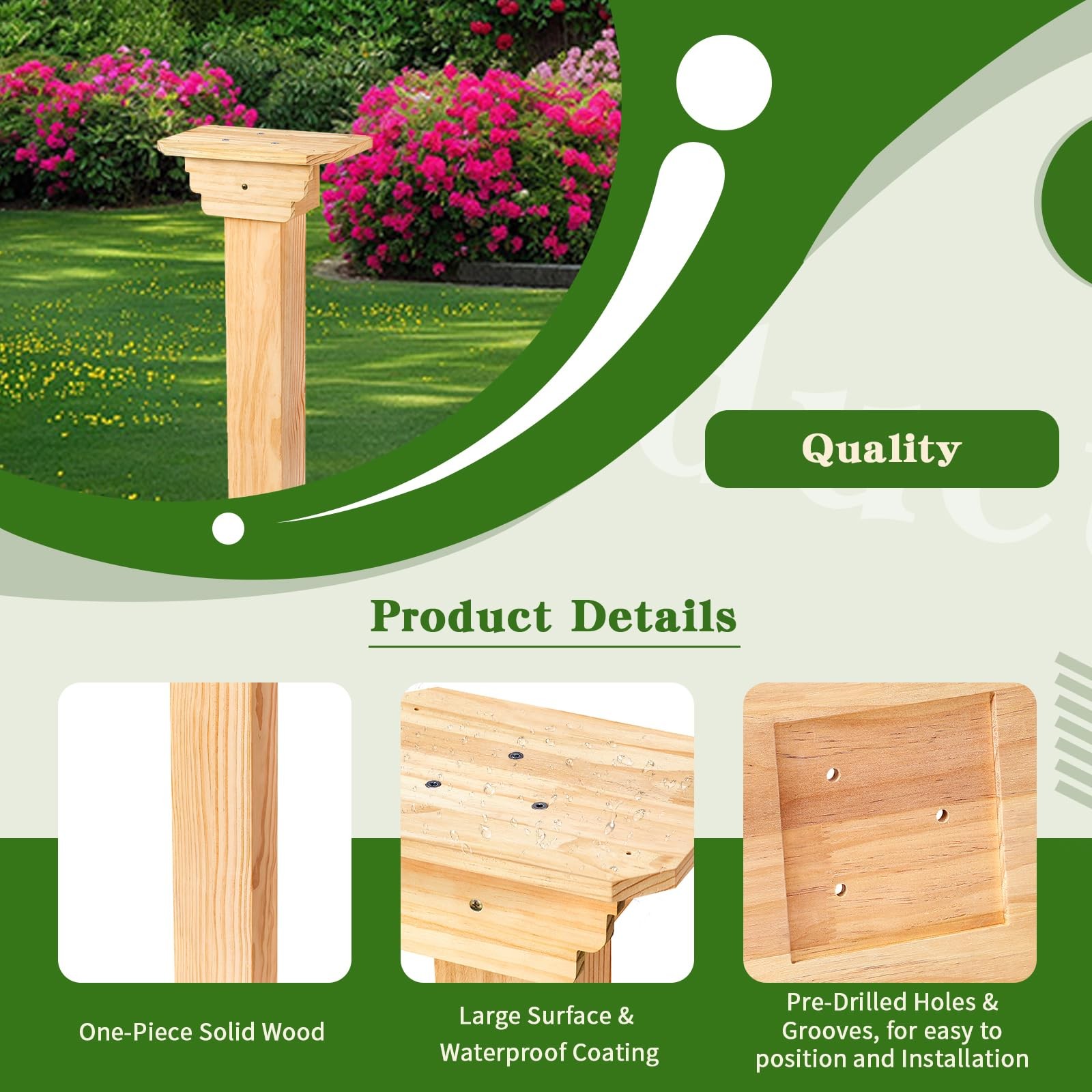 Little Library Mount Kit with No-Dig Ground Anchor, 4x4x31.5″ Solid Wood Post…
