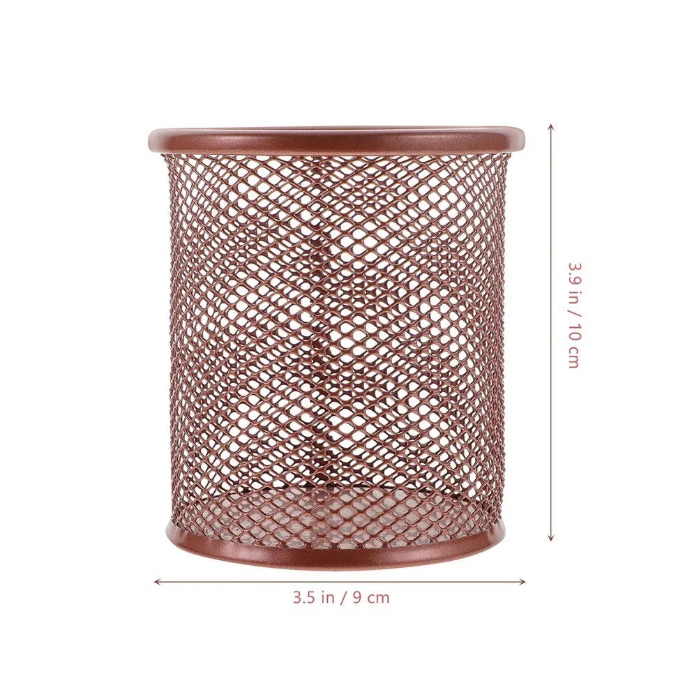 2Pcs Mesh Pen Holder Pencil Cup Storage Organizer Metal Desktop Pen Container Of