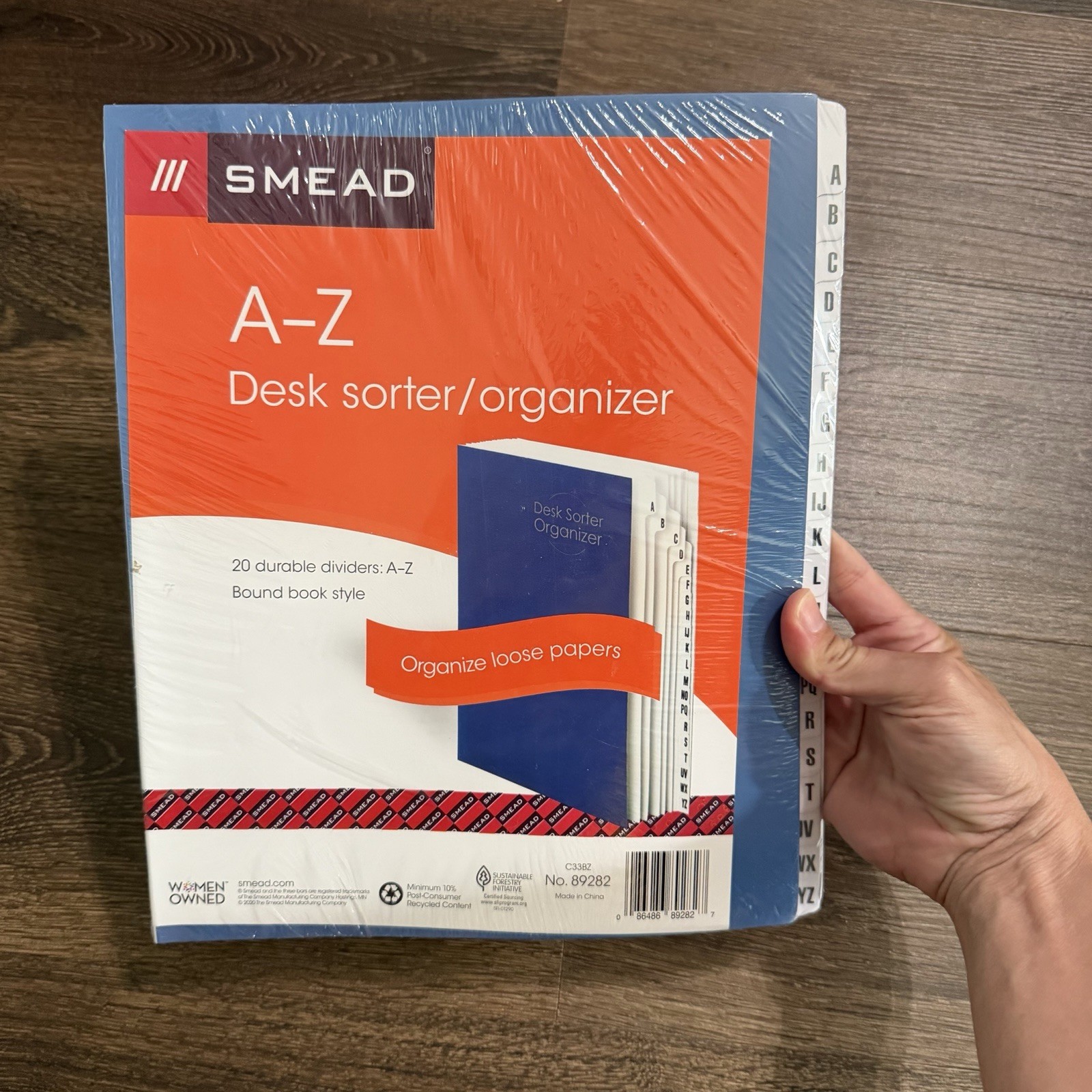 Smead A-Z Desk Sorter Organizer Bound Book Style 20 Dividers Sealed 89282