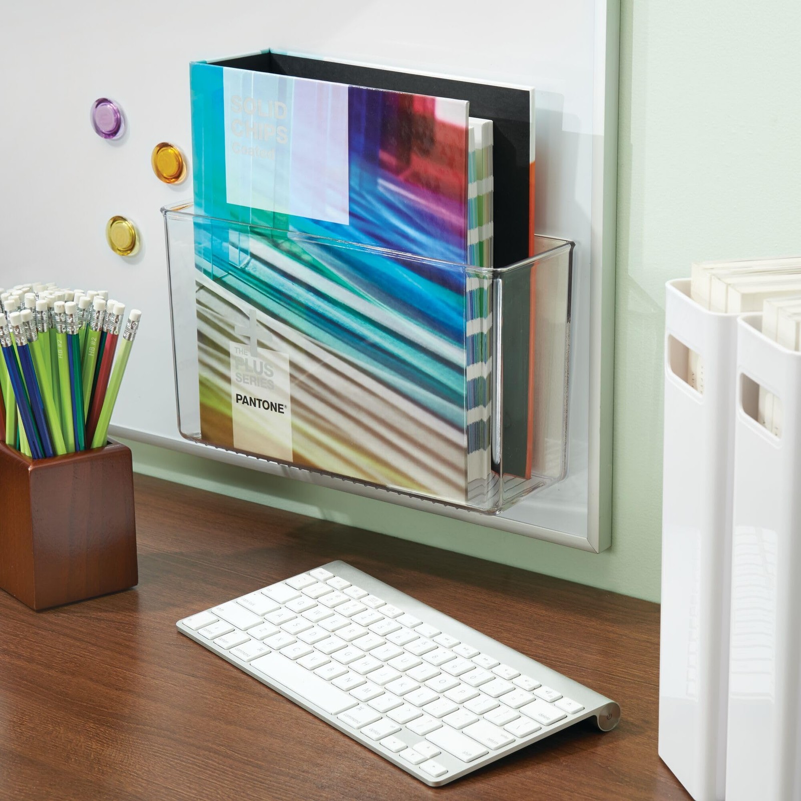 iDesign AFFIXX Plastic Wall Mount Organizer for 3.5″ x 11″ x 6.5″, Clear