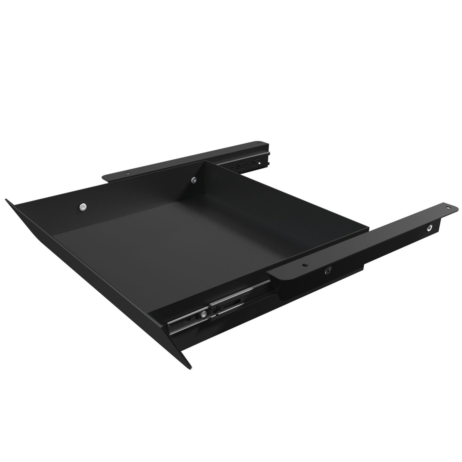 Under Desk Mounted Sliding Drawer with 60 Degree Tilt Panel to Pull Out, 15”…