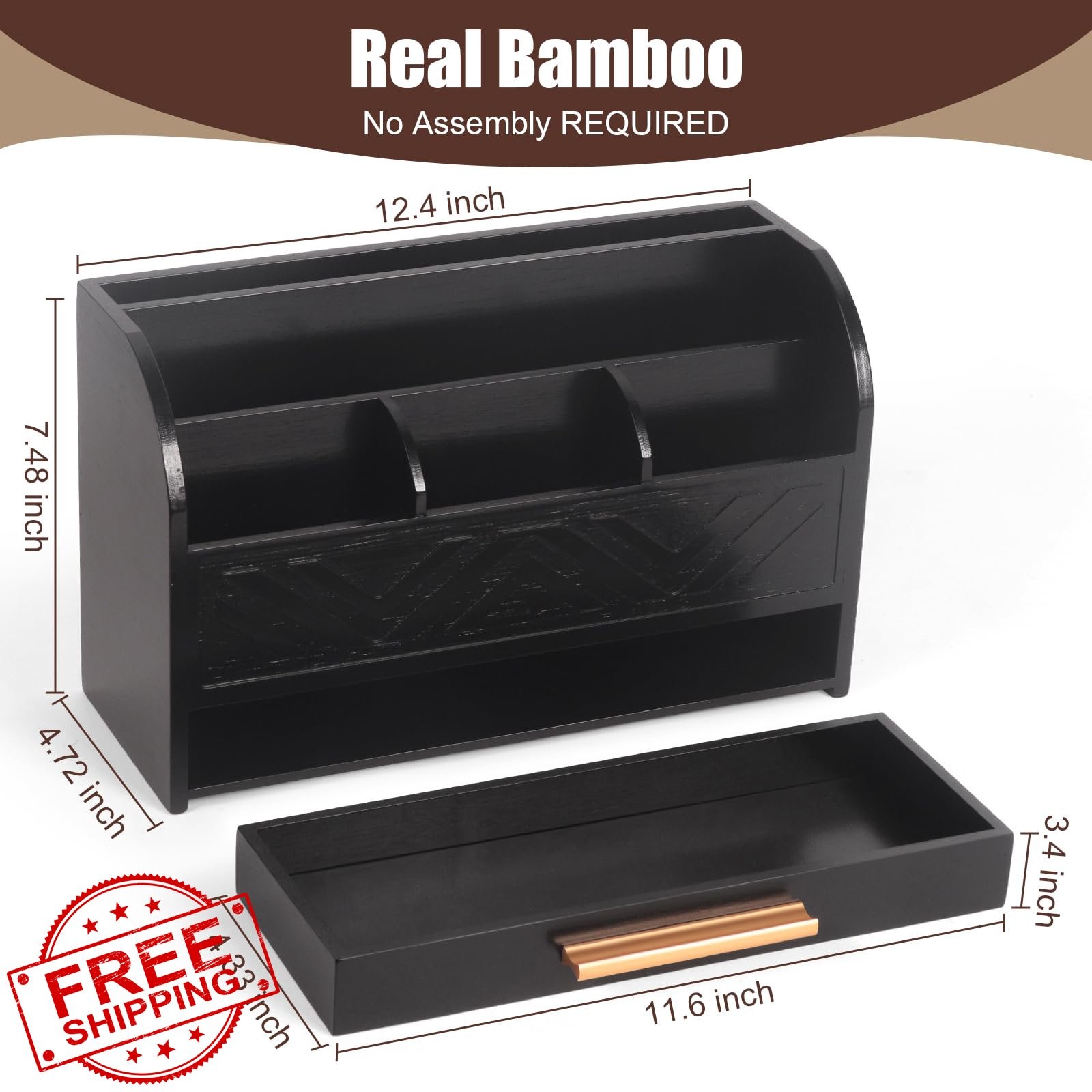Charmewooden Black Desktop Organizer Drawer