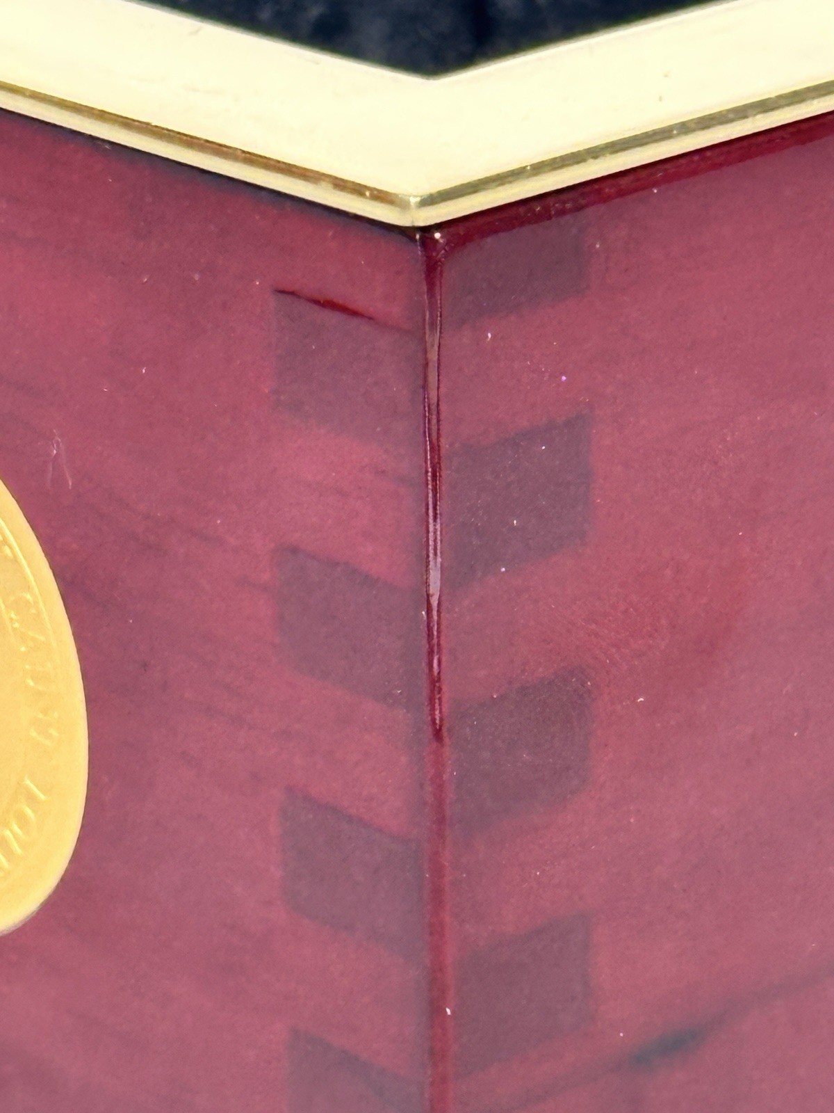 Washington University St Louis Desk Pencil Holder Wood Brass Tone Office Cup