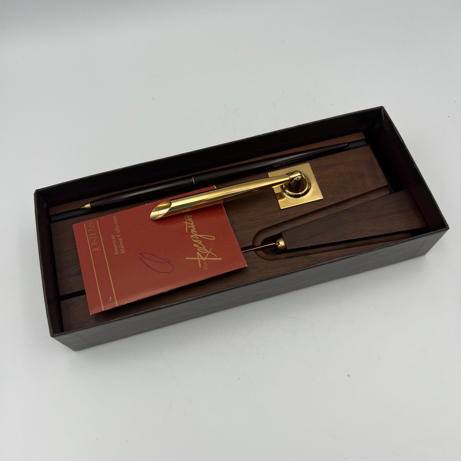 10 Years Executive Desk Pen & Letter Opener Josten’s American Walnut Collection