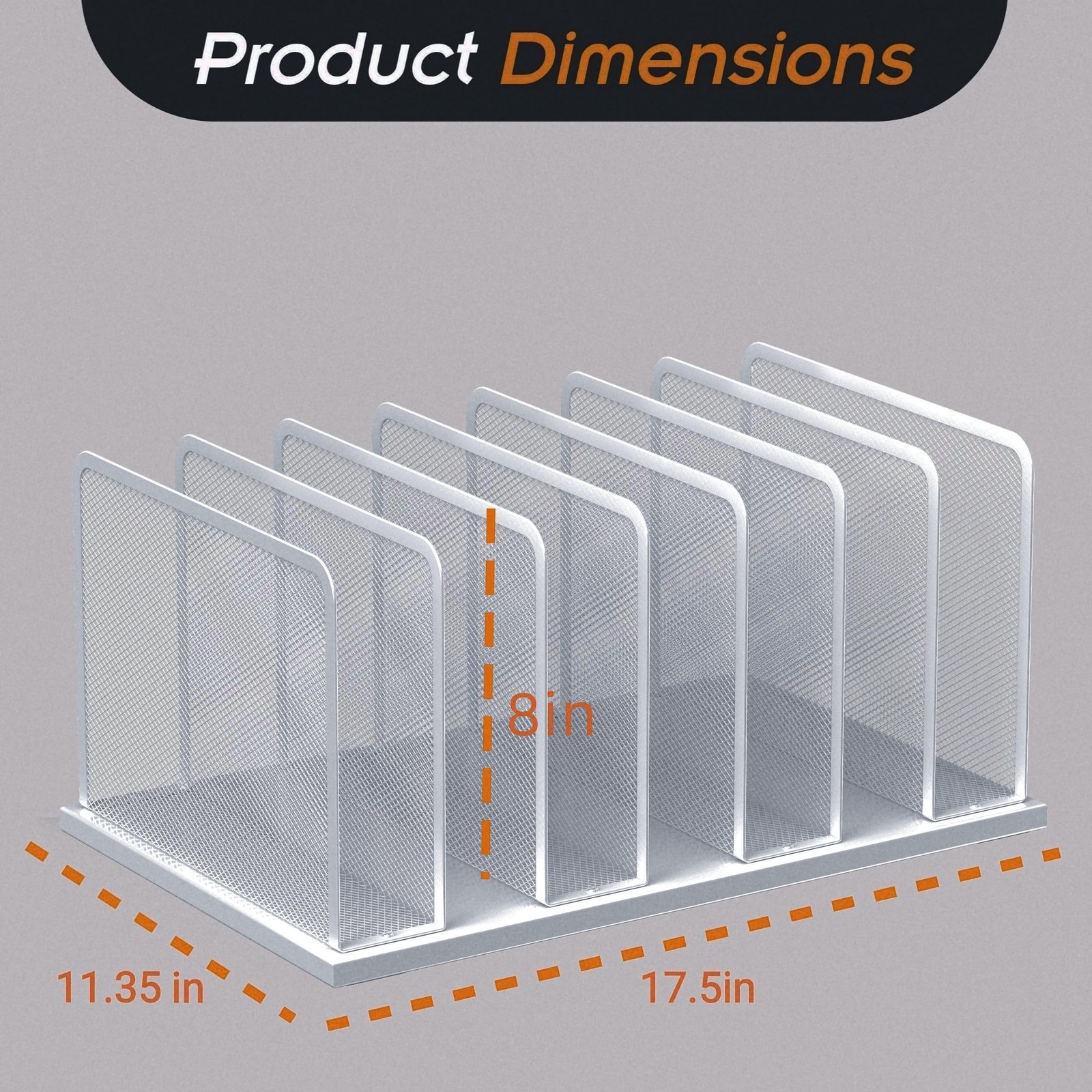 Desk File Organizer Upright Mesh Desktop Sorter Office Home Folder Holder