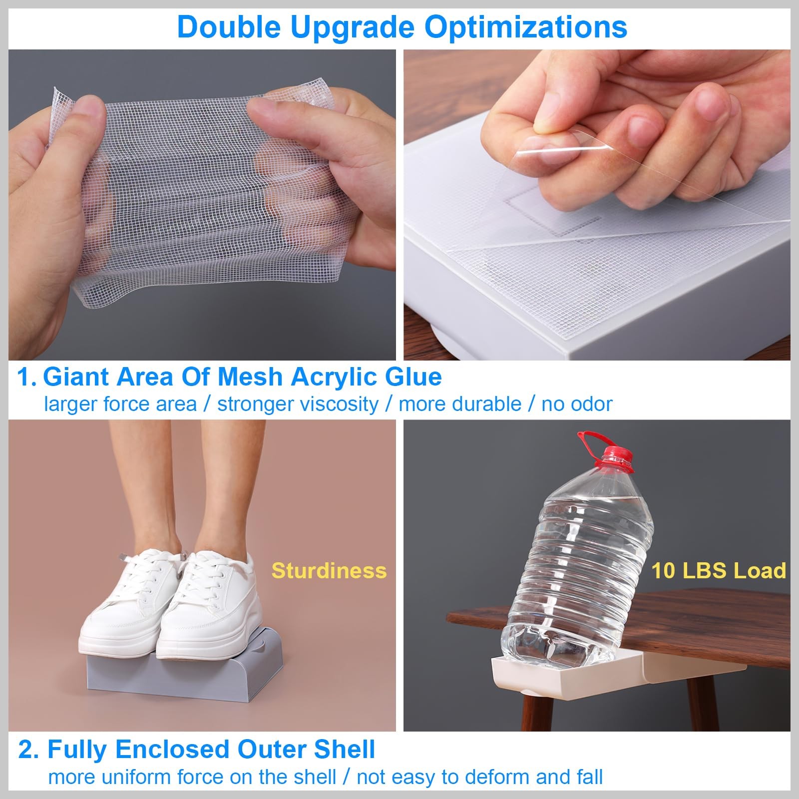 4 Pack Under Desk Drawer Self-Adhesive Desktop Storage Organizer, Hidden Atta…