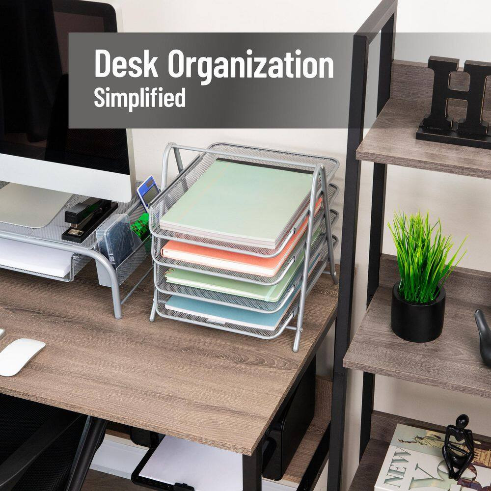 11.75 In. L X 13.75 In. W X 12.5 In. H 4-Tier Paper Tray, Desktop Organizer, Fil