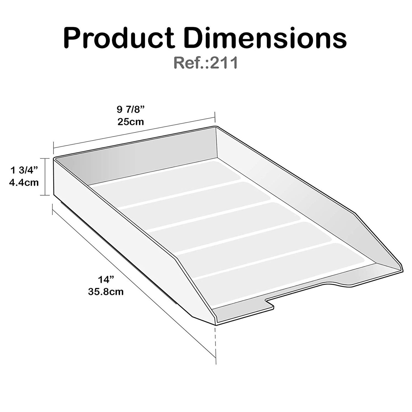 Stackable Letter Tray Front Load Letter Size Plastic White 1 Unit
