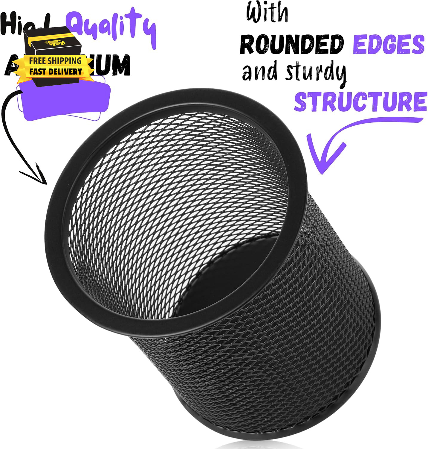 – Mesh Pen Holder, 3Pcs, Pen Holder, Pencil Cup Holder | Black Pen Holder, Pen C
