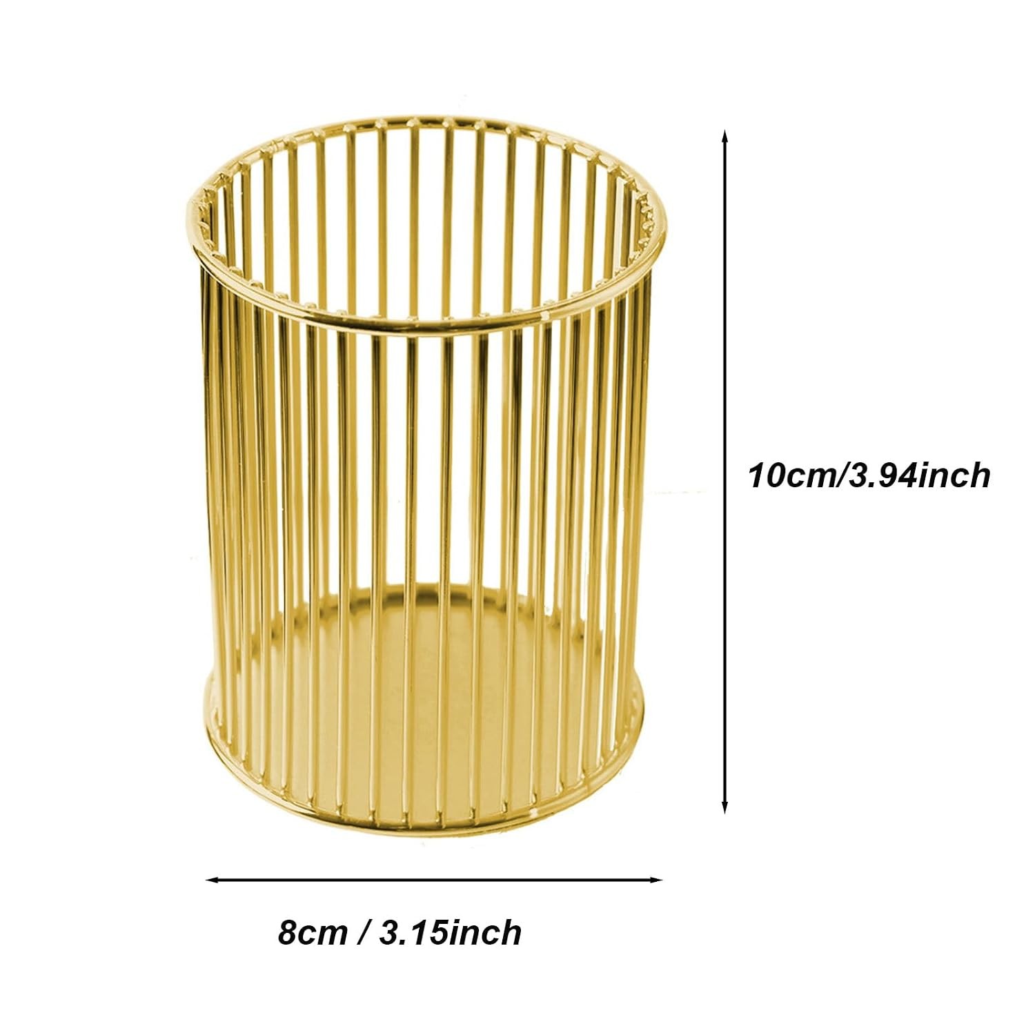 Gold Metal Pen Holder Cup for Desk Makeup Brushes Pencil Holders Home Office Org