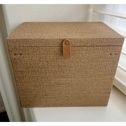 Woven File Box Taupe – Threshold: Office Desk Organizer, Supplies Holder