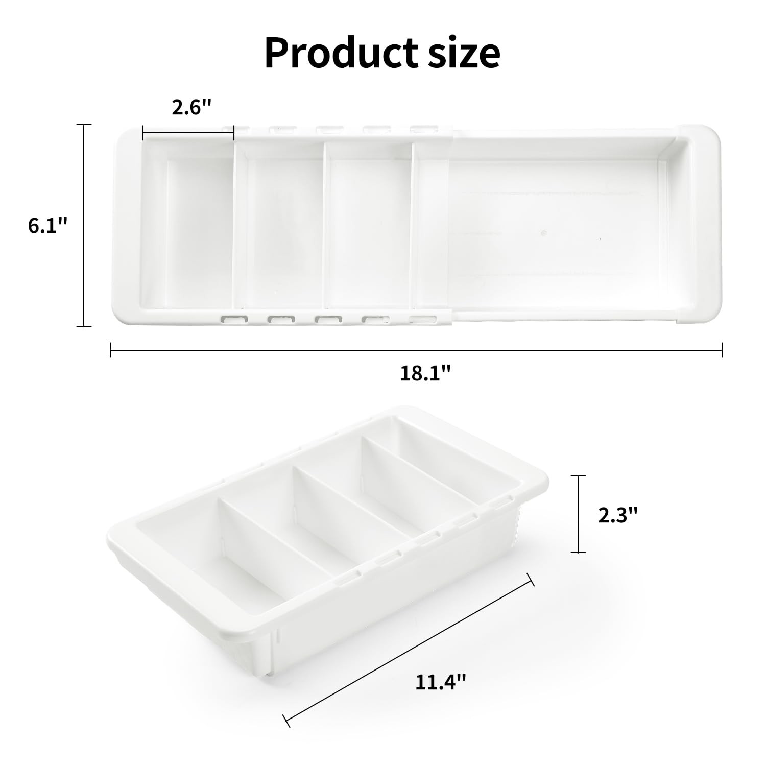 Plastic Drawers Organizer for Office Bathroom Bedroom DEEP 2.3″, white