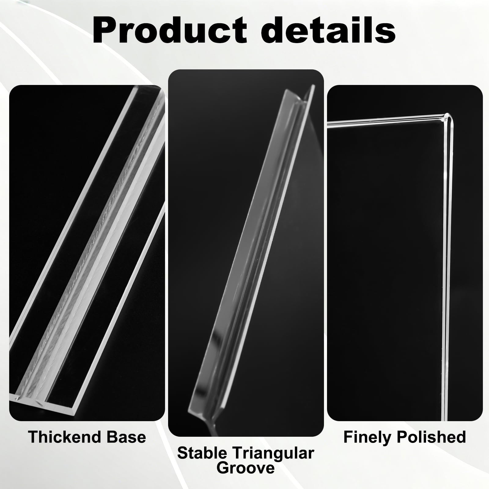 xydstay 6pack Acrylic Sign Holder 8.5 X 11, Vertical T Shape Clear